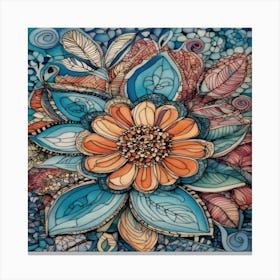 Doodle Flower Canvas Print