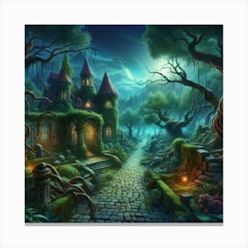 Fairytale Castle In The Forest 1 Canvas Print