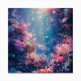 Under The Sea Pinks Blues Canvas Print