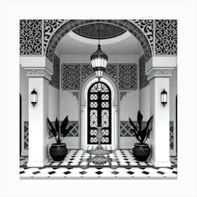 Black And White Doorway 1 Canvas Print