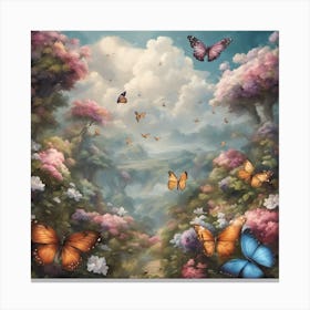 Butterflies In The Sky Canvas Print