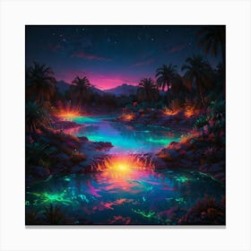 Night In The Jungle 1 Canvas Print