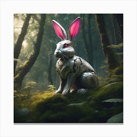 Bunny In Forest Epic Royal Background Big Royal Uncropped Crown Royal Jewelry Robotic Nature F (5) Canvas Print