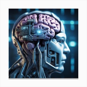 Human Brain With Artificial Intelligence 34 Canvas Print