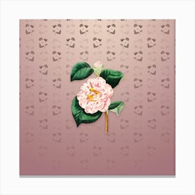 Vintage Gray's Invincible Camellia Botanical on Dusty Pink Pattern n.0972 Canvas Print