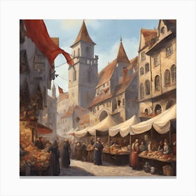 Medieval Market Canvas Print