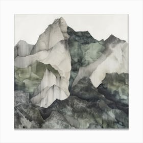 Japanese Watercolour Of Mount Hotaka 6 Canvas Print