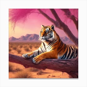 Tiger In The Desert Canvas Print