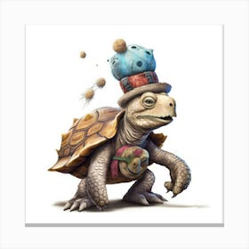 Turtle In A Hat Canvas Print