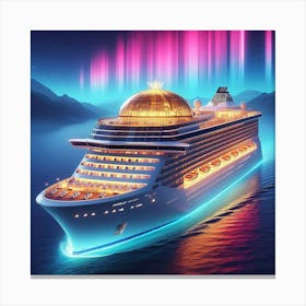 Cruise Ship At Night Canvas Print