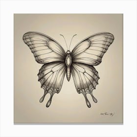 Butterfly Drawing 4 Canvas Print