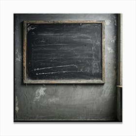 Abstract Communication Concept Showcasing An Empty Chalkboard Macro Shot Of Surface Textures Emphas (4) Canvas Print