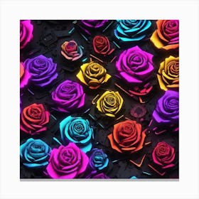 Colorful Roses Wallpaper 1 Canvas Print