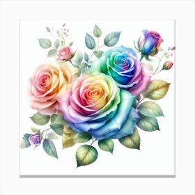 Rainbow roses 3 Canvas Print