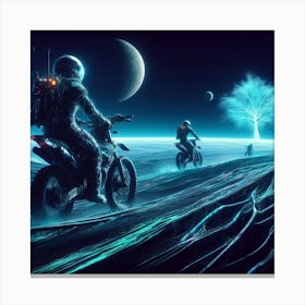 Search For The Tree Of Life (motorcross, sci-fi, astronaut, glow, tree) Canvas Print