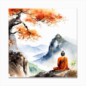 Buddha Painting Landscape (19) Canvas Print