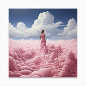 Woman In A Pink Dress Canvas Print