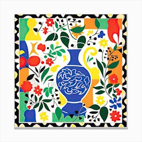 Floral Vase, The Matisse Inspired Art Collection Canvas Print