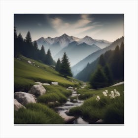 Mountain Stream - Mountain Stock Videos & Royalty-Free Footage Canvas Print
