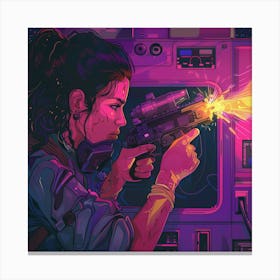 Girl With A Gun 1 Canvas Print