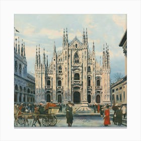 Milano Vintage Travel Poster 3 Canvas Print