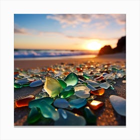 Sea Glass On The Beach 1 Canvas Print