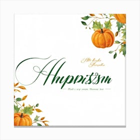 An Autumnal Handwritten Calligraphy Horizontal Leaf Shaped Typography Triumphantly Announcing The A (5) Canvas Print