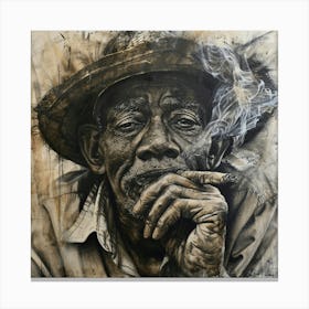 'Smoking Man' in Jamaica Canvas Print