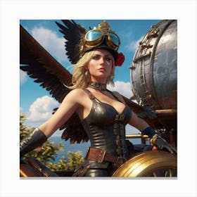 Steam punk Woman Canvas Print