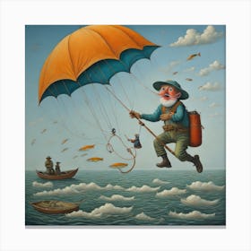 'Flying Fisherman' Canvas Print