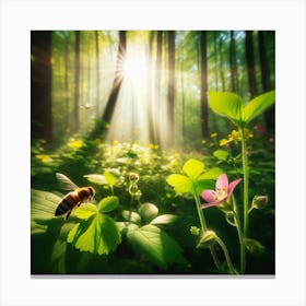 Bee In The Forest 2 Canvas Print