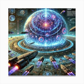 Cosmic Resonance Array Bio Ships Canvas Print