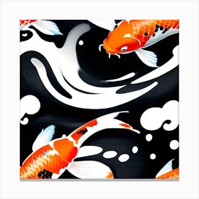 Koi Fish Pattern Canvas Print