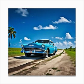 Classic Car On The Road 2 Canvas Print