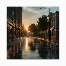 Wet Street Canvas Print