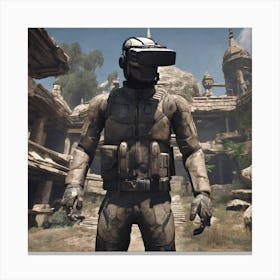 Soldier In Vr Headset Canvas Print