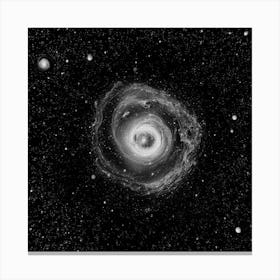 Black and White Spiral Galaxy Canvas Print