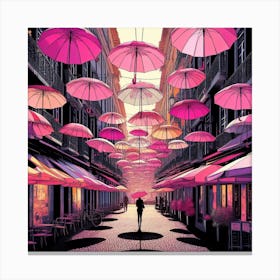 Pink Umbrellas 3 Canvas Print