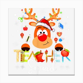 Teacher Squad Funny Reindeer Teacher Christmas Holiday Canvas Print