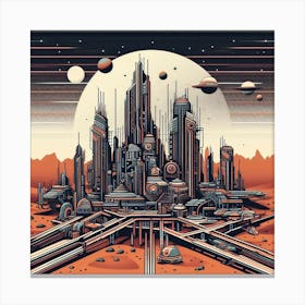 Mars Space City Canvas Print