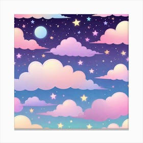 Sky With Twinkling Stars In Pastel Colors Square Composition 215 Canvas Print