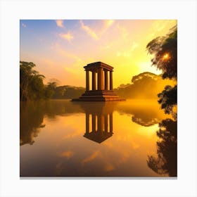 Temple At Sunrise Canvas Print