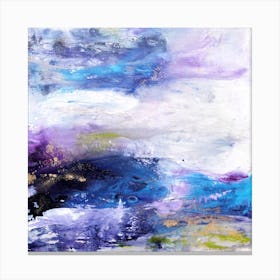 Shore Landscape Abstract Painting Square Canvas Print
