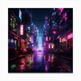 Neon City Canvas Print