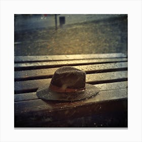 Hat On Bench Canvas Print