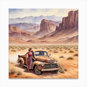 Woman In The Desert Canvas Print
