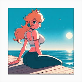 Peachy Butt by the beach Canvas Print