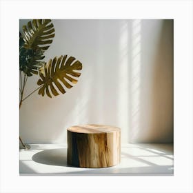 Tree Stump In A Room 1 Canvas Print