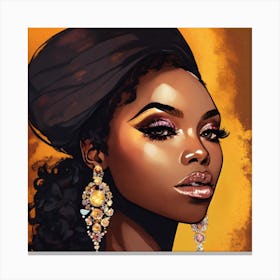 Portrait Of African American Woman Canvas Print