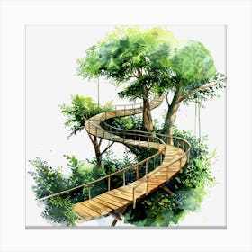 Tree Walking Path Canvas Print